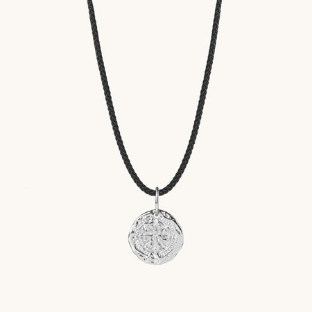 Guiding Star Cord Necklace Silver